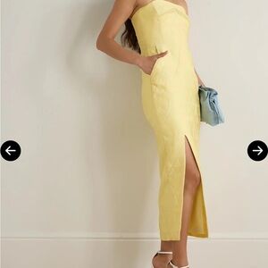 EMILIA WICKSTEAD
Pola strapless cloqué-jacquard maxi dress - Yellow